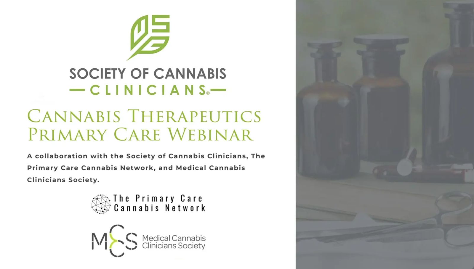 Cannabis Therapeutics Primary Care Webinar - Society Of Cannabis Clinicians