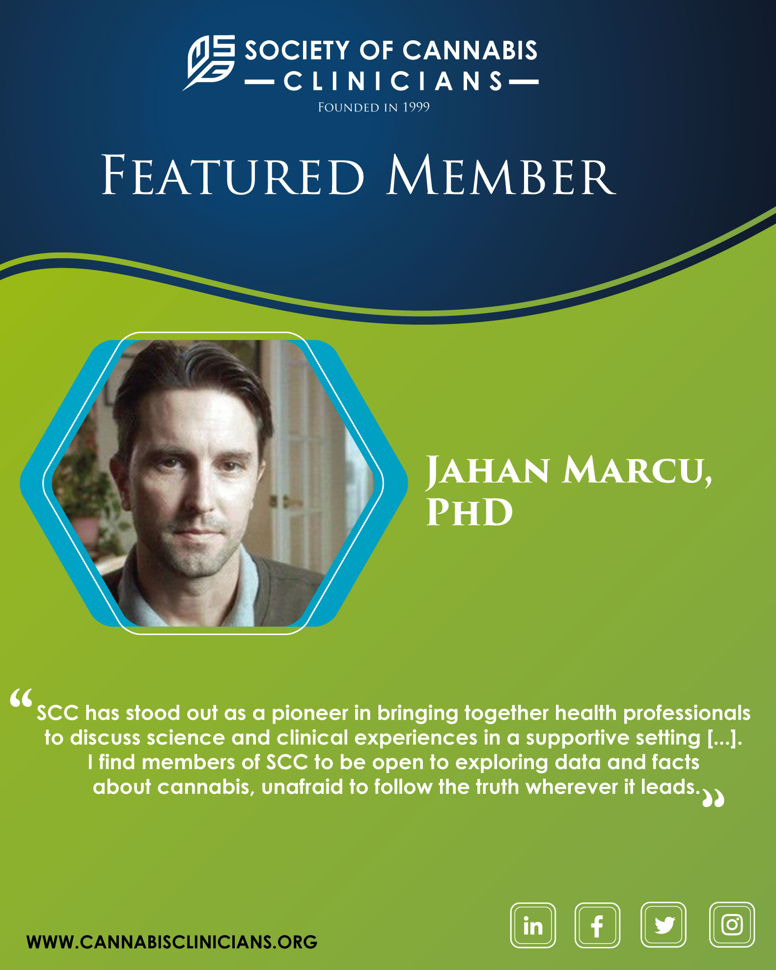 Jahan Marcu, PhD, Chief Scientific Officer of Physicians Research Center Plus